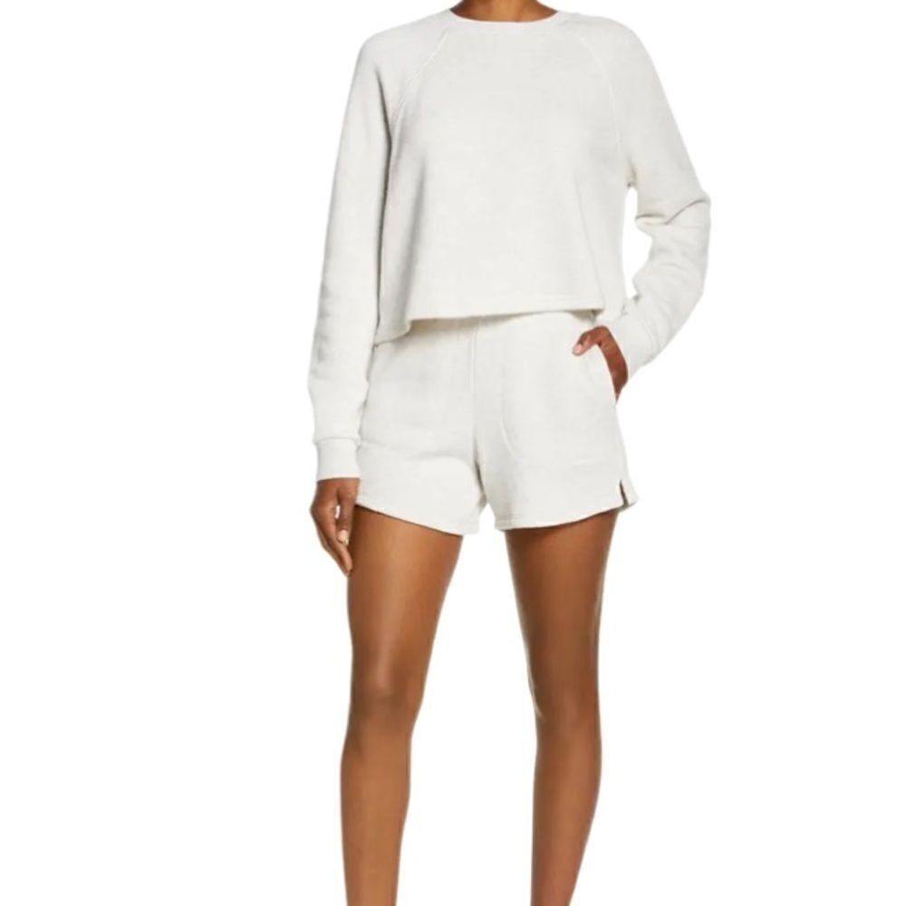 Madewell MWL Heather Gray Airyterry Stitched Pocket Sweat Shorts